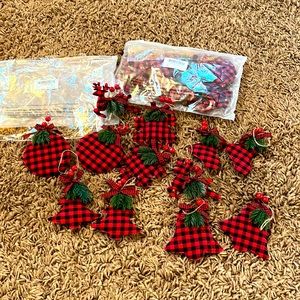 Buffalo plaid Christmas ornaments! NWT 2 packages of 12! 24 ornaments total!